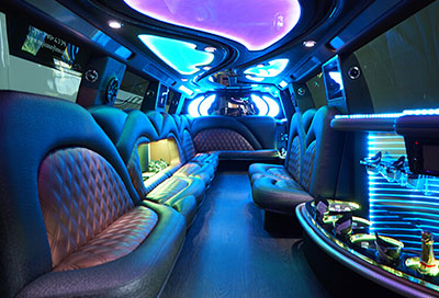 interior look of a limousine rental