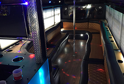 luxurious amenities in our party buses