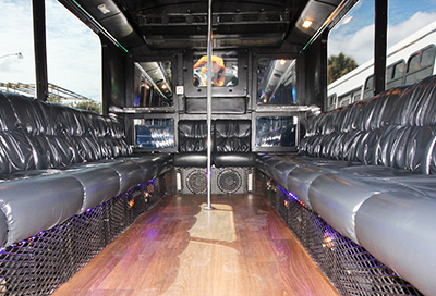 interior of a 22 passenger party bus plant city, fl