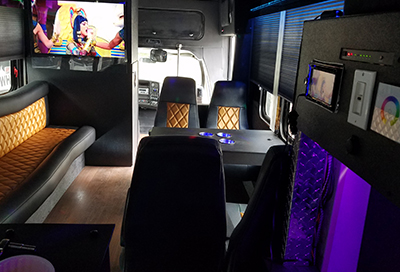 interior view of a party bus port richey